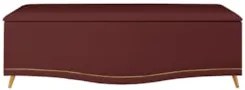 Calçadeira Baú Casal 140cm com Tachas Imperial J02 Veludo Bordô - Mpoz
