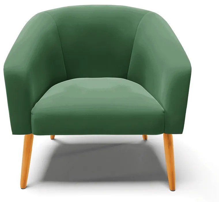 Poltrona Decorativa Pé Palito Castanho kit 2 Stella Veludo D03 - D'Rossi - Verde Esmeralda