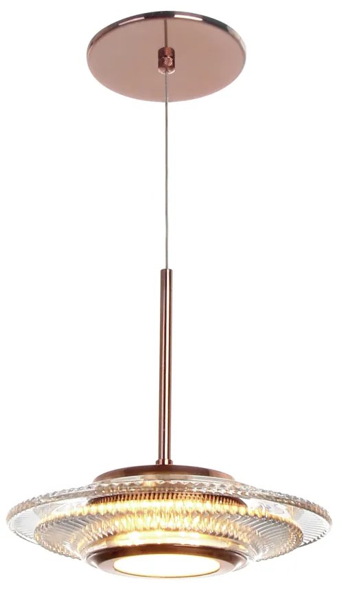 Pendente Sunflower Horizontal Ø22,5X19Cm 01Xled 9,4W 2700K Metal Alumi... (CAFÉ, 110v)