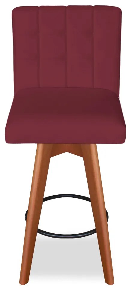 Banqueta Alta Sueli Com Base Giratória Suede Bordo