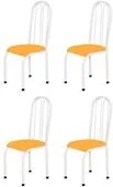 Kit 4 Cadeiras Altas 0.112 Anatômica Branco/Laranja - Marcheli