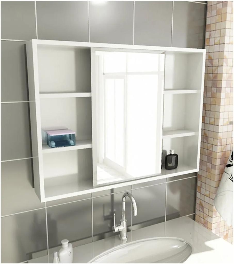 Espelheira para Banheiro Modelo 22 80 cm Branca Tomdo