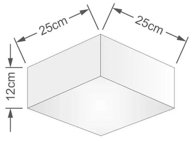 Plafon Quadrado Vivare Md-3000 Cúpula em Tecido 12/25x25cm - Bivolt