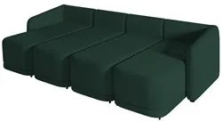 Sofá Cama Casal para Sala 436cm Polska K04 Veludo Verde - Mpozenato