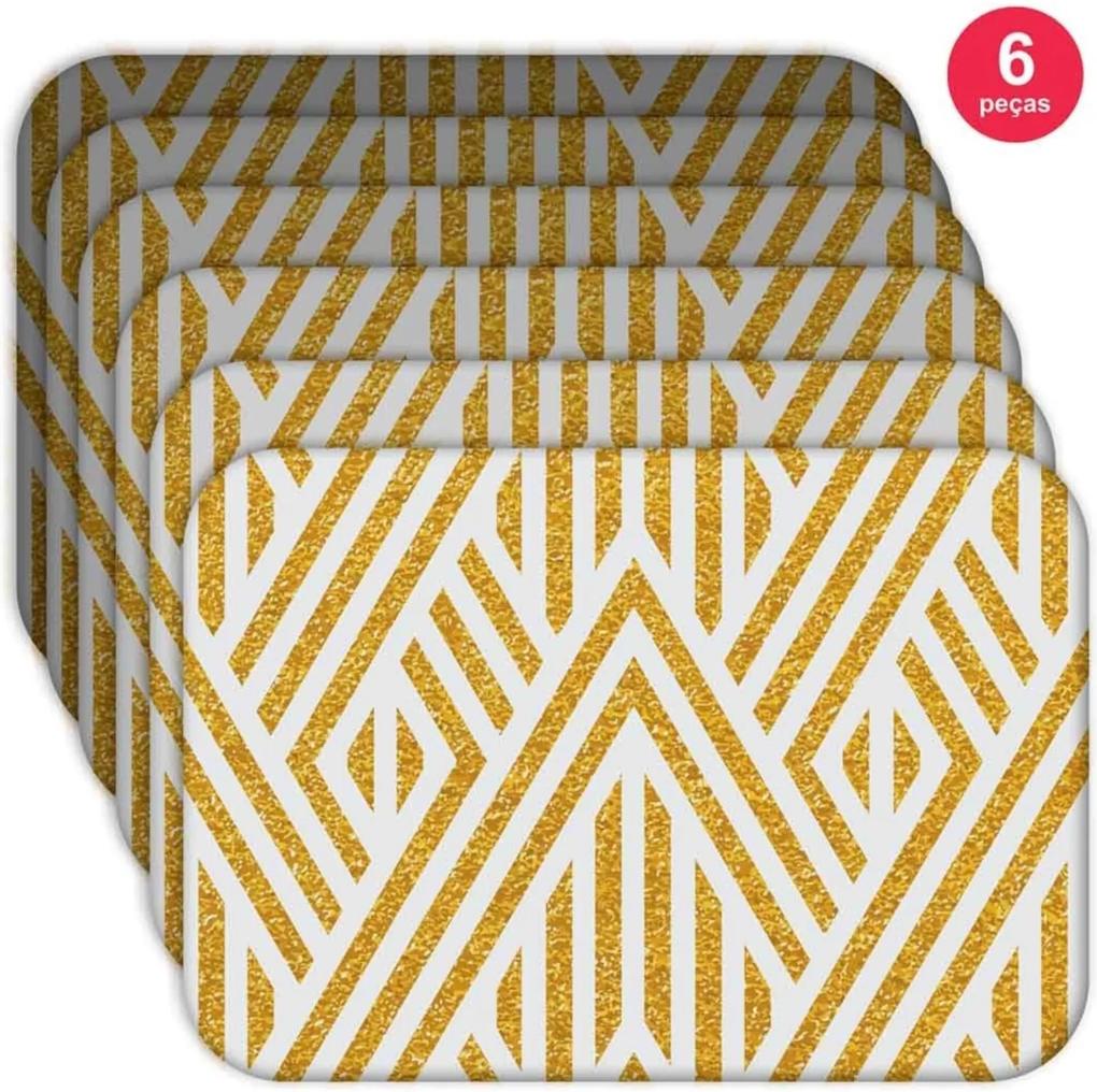 Jogo Americano Love Decor  Wevans Abstract Yellow Kit Com 6 Pçs