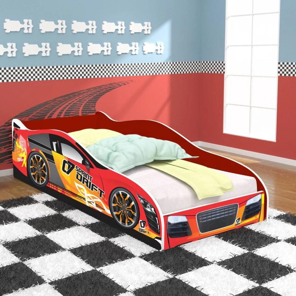 Cama Infantil Carro Drift  150x70 cm - Vermelho / Vermelho - RPM Móveis