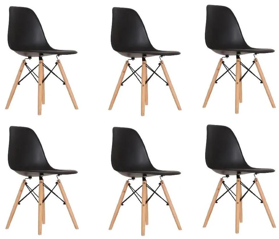 Conjunto 6 Cadeiras Eames Preta Dsw - Empório Tiffany