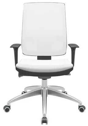 Cadeira Office Brizza Tela Branca Assento Aero Branco Autocompensador Base Aluminio 120cm - 63791 Sun House