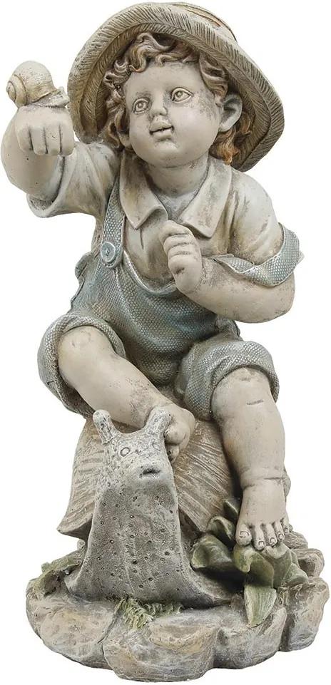 Estatua Menina com Caramujo Greenway - 58x36 cm