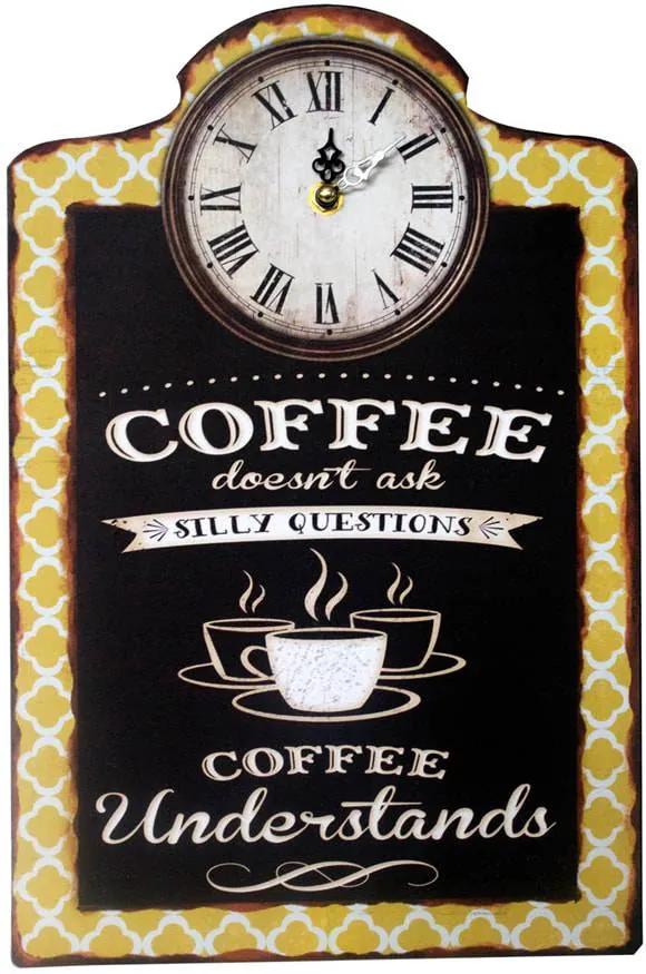 Relógio De Parede Coffee Oldway em Metal - 38x25x4 cm