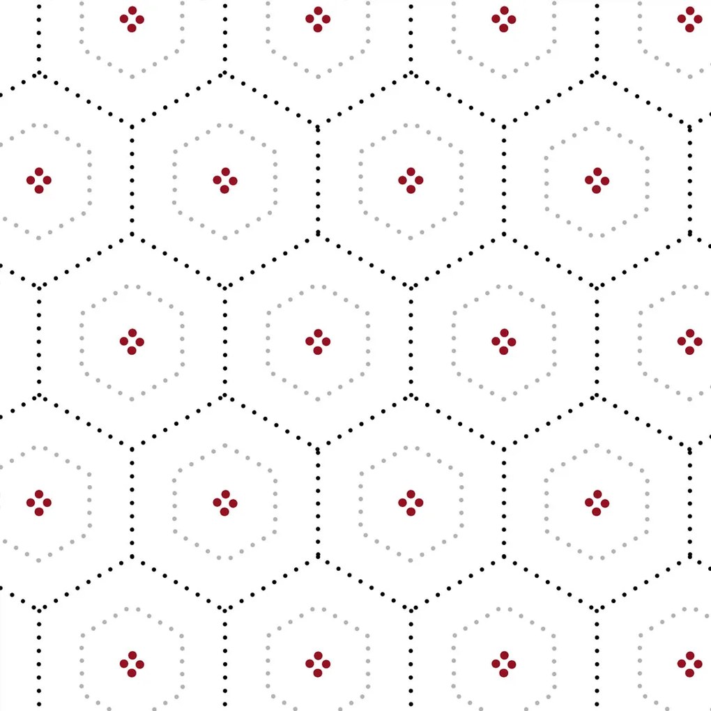 Papel de Parede Lavável Hexagonal Pontilhado Para Cozinha e Banheiro