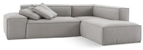 Sofa Family Box de 2 Lugares com Chaise Linho Cinza 230x200cm - 66138 Sun House