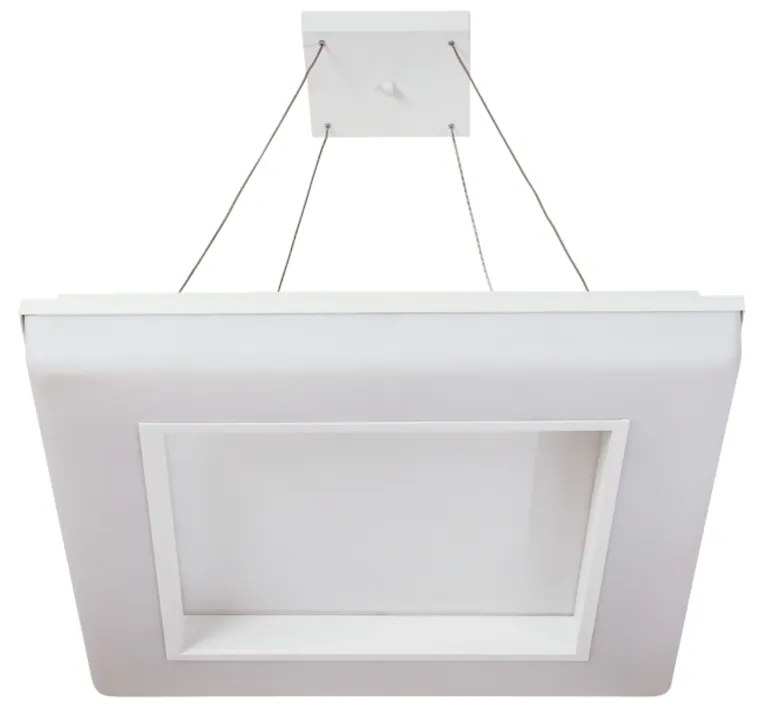 Pendente Vivaz 46X46Cm Led 36,8W Bivolt / Base Fechada | Usina 19021/4... (AV-M - Avelã Metálico, 3000k)