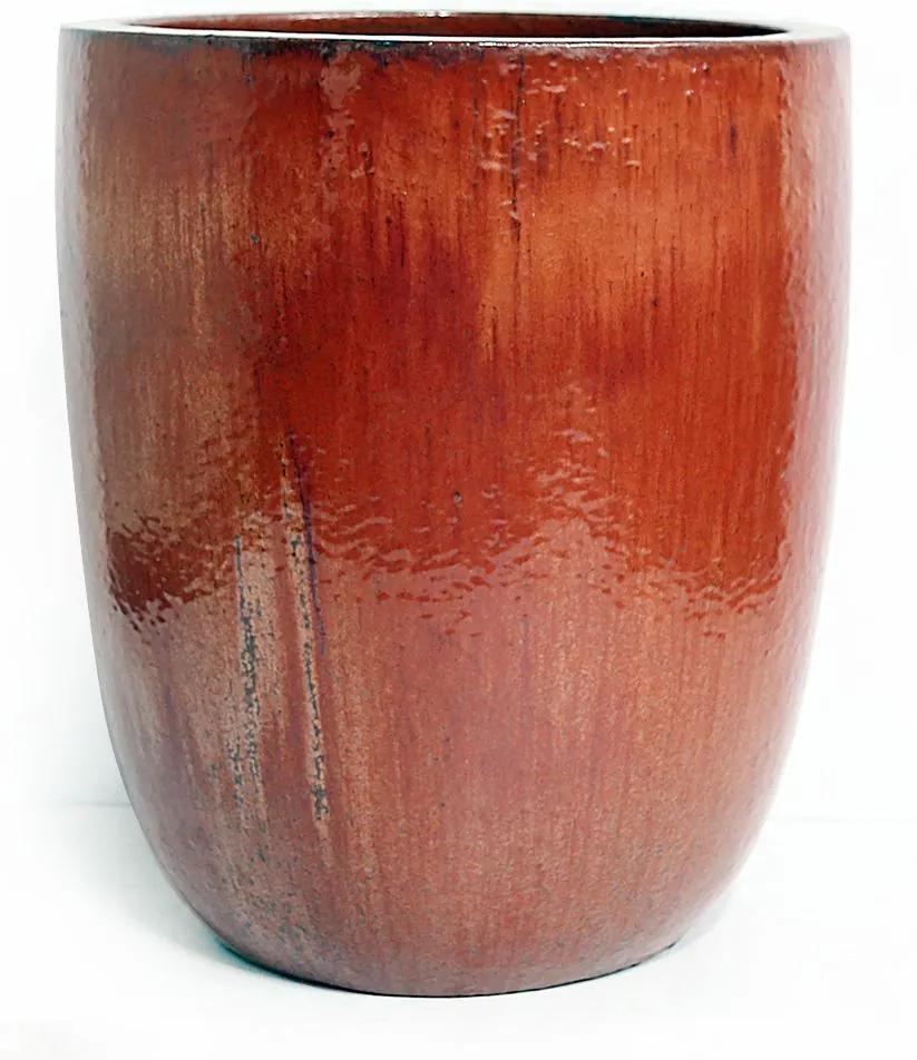 Vaso Vietnamita Cerâmica Importado U Planter Cobre D66cm x A79cm