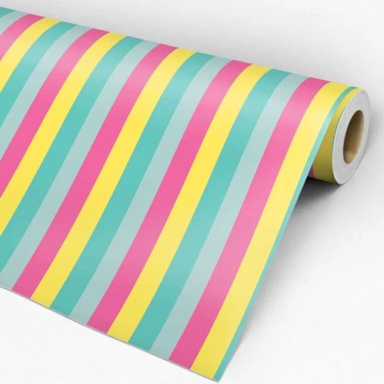 Papel de Parede Listrado Colorido