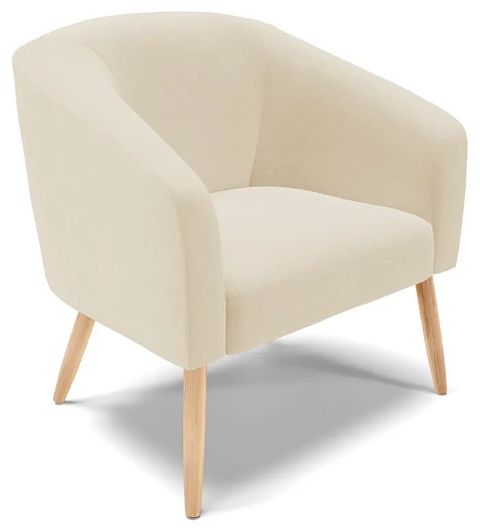 Poltrona Decorativa Pé Palito Natural Stella Linho D03 - D'Rossi - A19 Bege