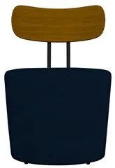 Kit 2 Poltronas Decorativas Redondas 53cm Le Moon M22 Veludo Azul Mari