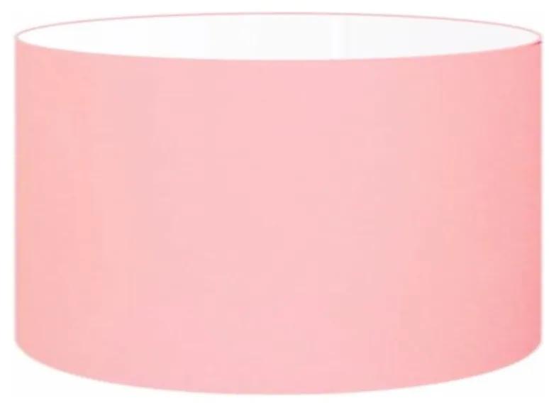 Cúpula abajur e luminária cilíndrica vivare cp-8025 Ø50x30cm - bocal europeu - Rosa-Bebê