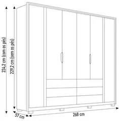 Guarda Roupa Casal 6 Portas Egidio C01 Buriti - Mpozenato