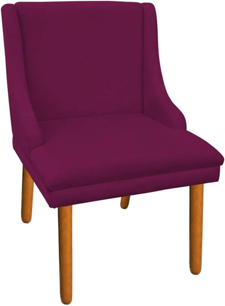 Cadeira Poltrona Decorativa Liz Suede Vinho - D'Rossi