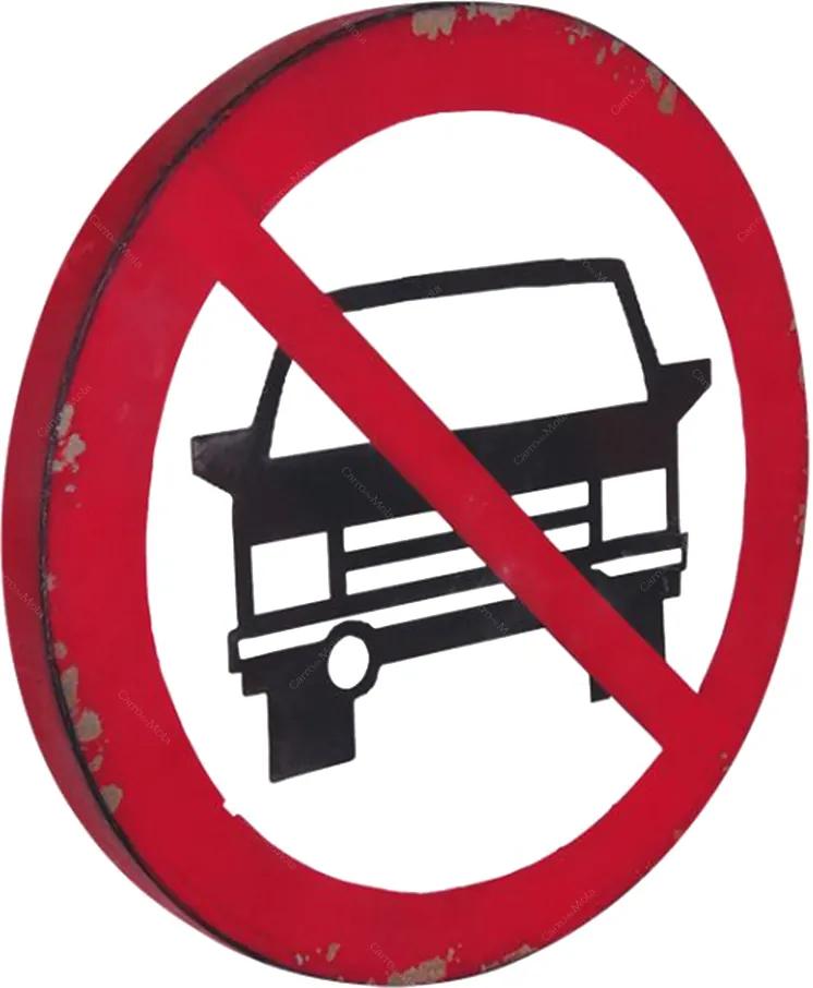 Placa Decorativa Proibidos Carros em Metal - 45x45 cm