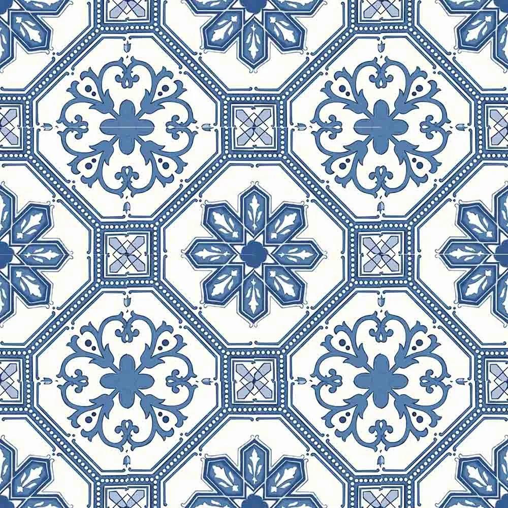 Adesivo para Azulejo Português Coimbra Vinil 15x15cm 16 peças Cosi Dimora
