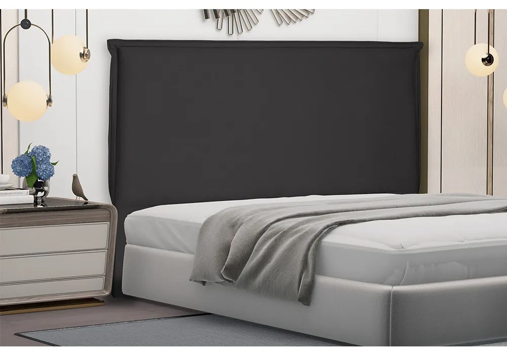 Cabeceira Garden Para Cama Box Solteiro 90 cm Suede - D'Rossi - Preto