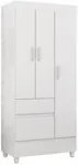 Guarda Roupa Infantil Wind 03 Portas Branco Rosa Demobile