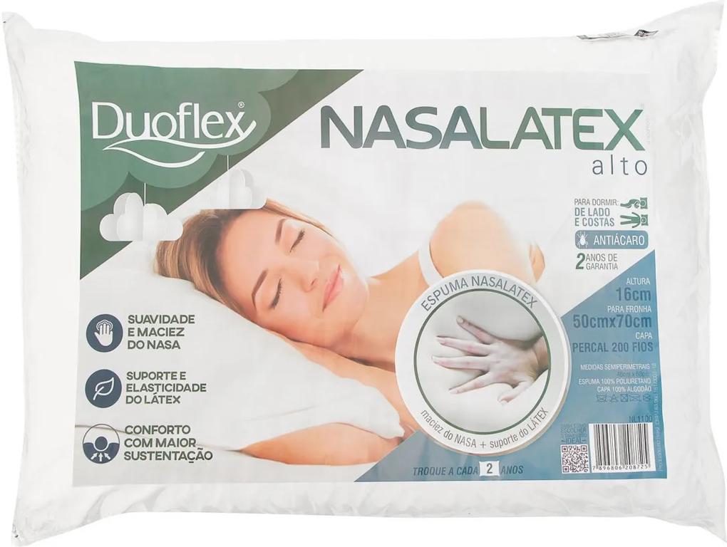 Travesseiro Duoflex Nasa Látex Percal 200 Fios 50x70cm Branco