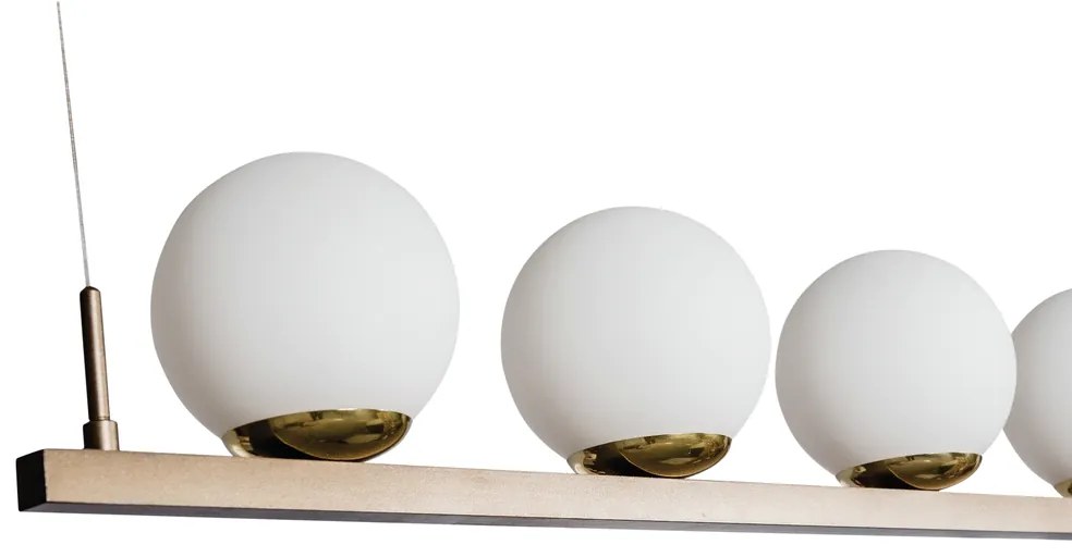 Pendente Zig 145X30Cm 6Xg9 / Cabo Aço Chumbador + Cabo Rayon / Globo Ø... (AZO-F - Azul Oceano Fosco, AMBAR)