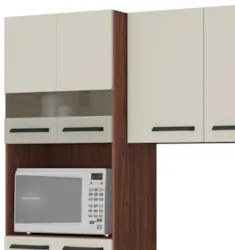 Armário de Cozinha Compacta 251cm Louis Z06 Nogueira/Off - Mpozenato