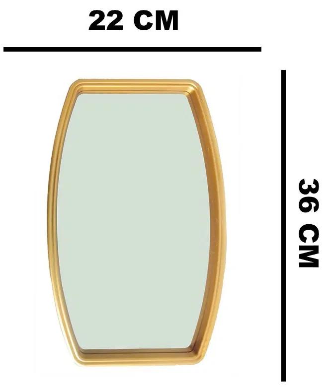 Espelho Decorativo com Moldura Dourada 20,5x38 cm - D'Rossi