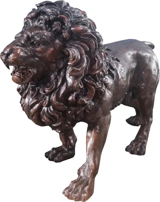 Par de Esculturas Leões em Bronze