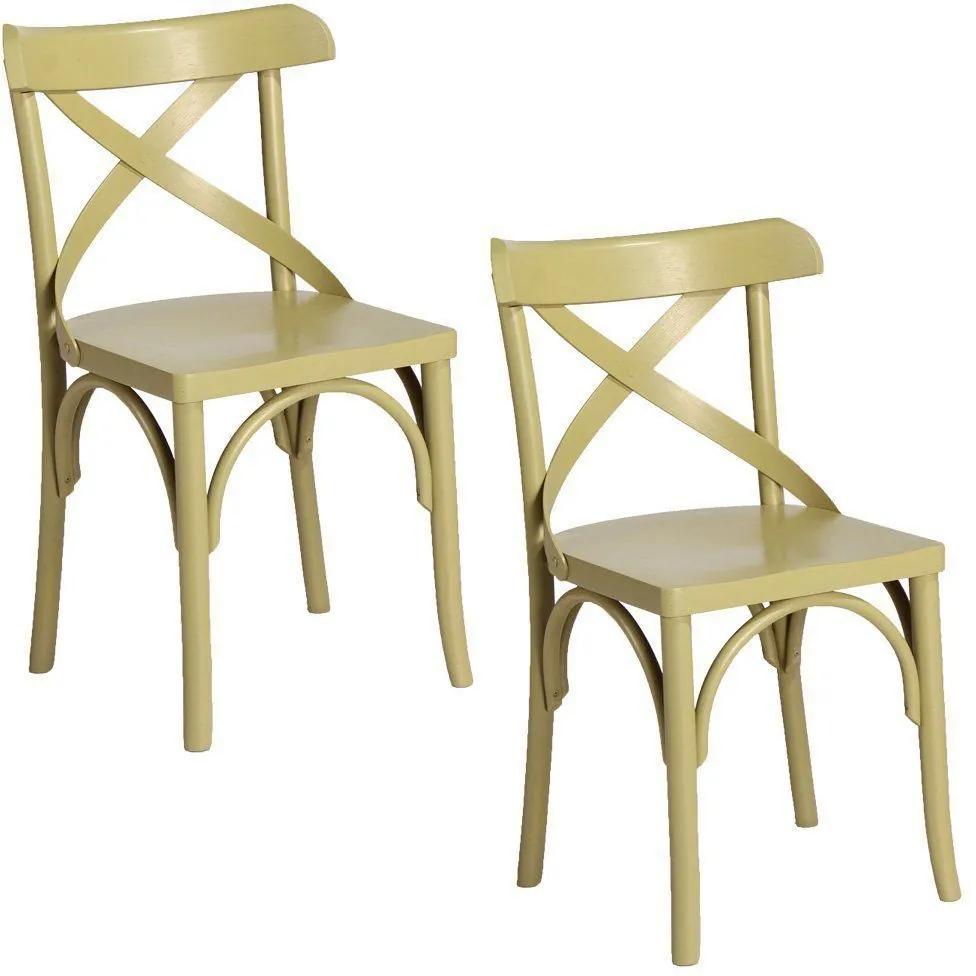 Kit 2 Cadeiras Decorativas Crift Verde - Gran Belo