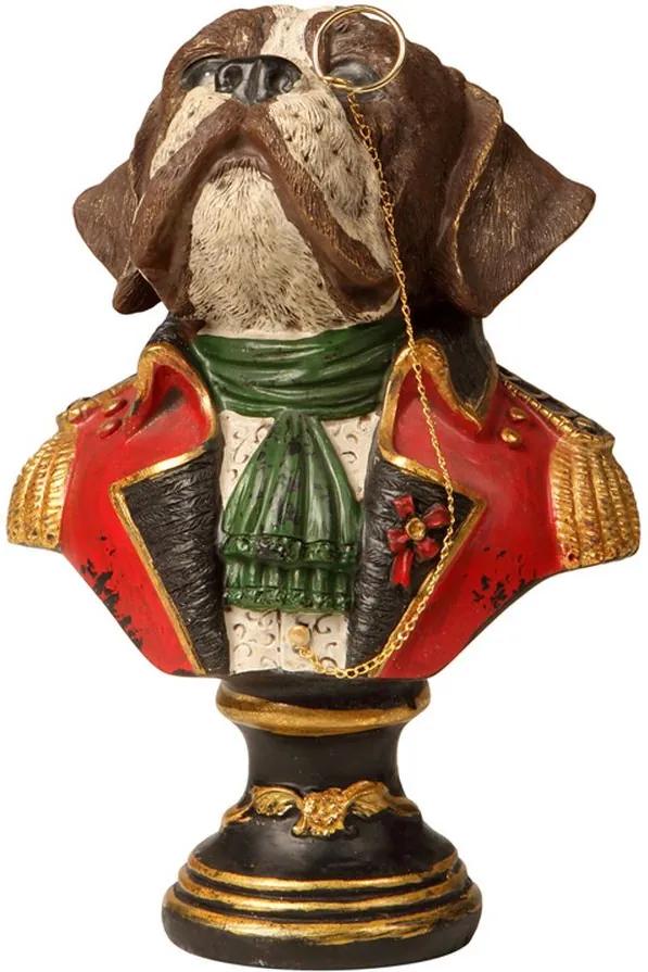 Escultura Decorativa de Resina Busto Cachorro Rocky