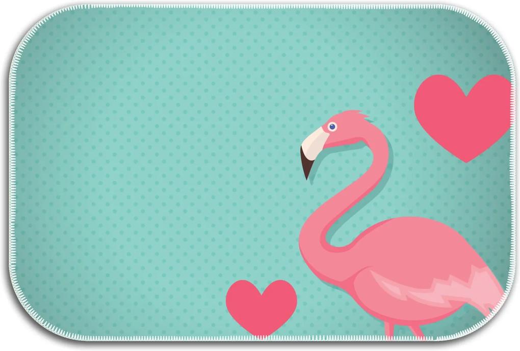 Tapete Decorativo Lar Doce Lar Flamingos 40cm X 60cm Tuquesa