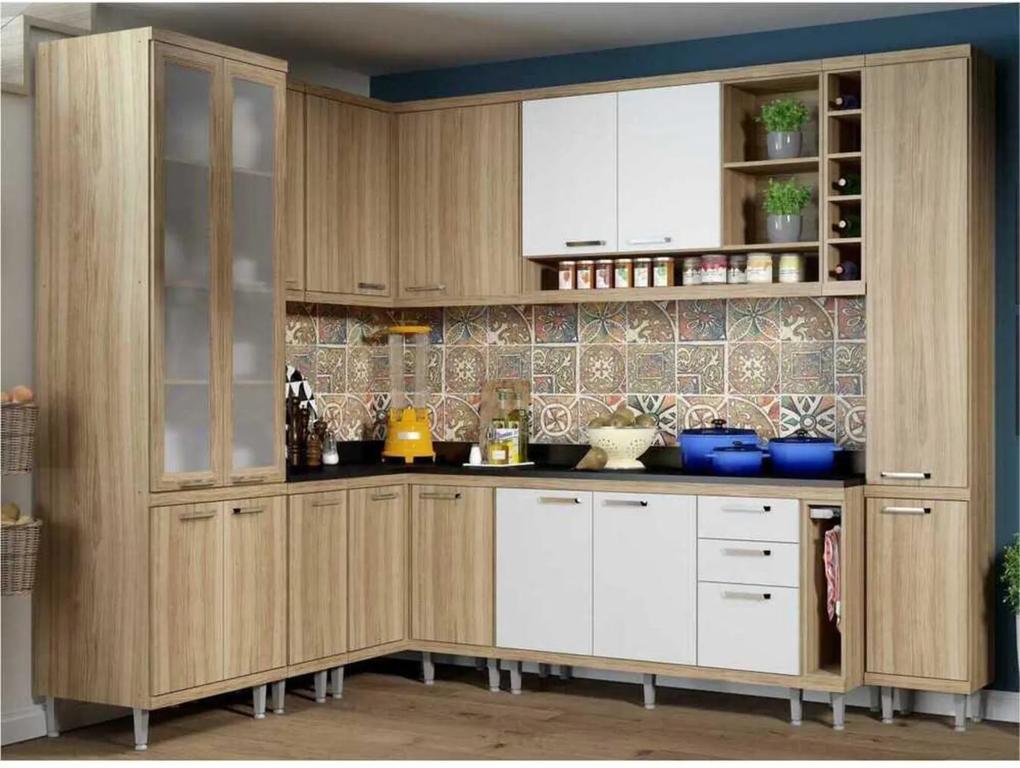 Cozinha Completa Multimóveis com 11 peças Sicília 5805 Argila/Branco