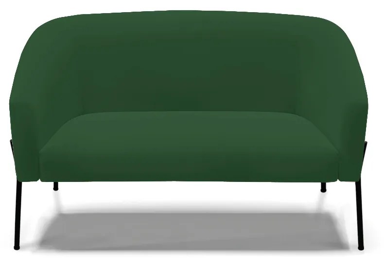 Sofá 2 Lugares Namoradeira Pé de Ferro Preto Stella Veludo D03 - D'Rossi - Verde