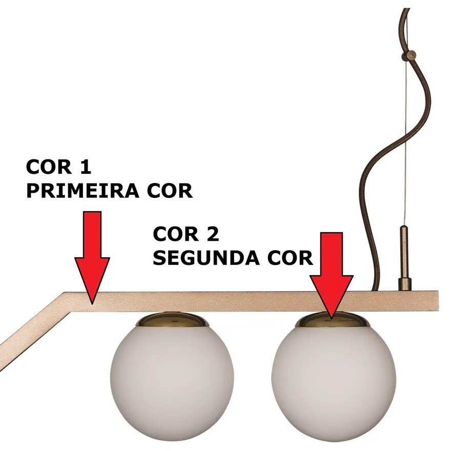 Pendente Zig 145X30Cm 6Xg9 / Cabo Aço Chumbador + Cabo Rayon / Globo Ø... (AZO-F - Azul Oceano Fosco, AMBAR)