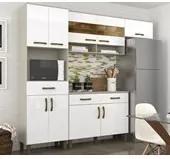 Cozinha Compacta B115 Balcão B117 Cristal Branco Briz