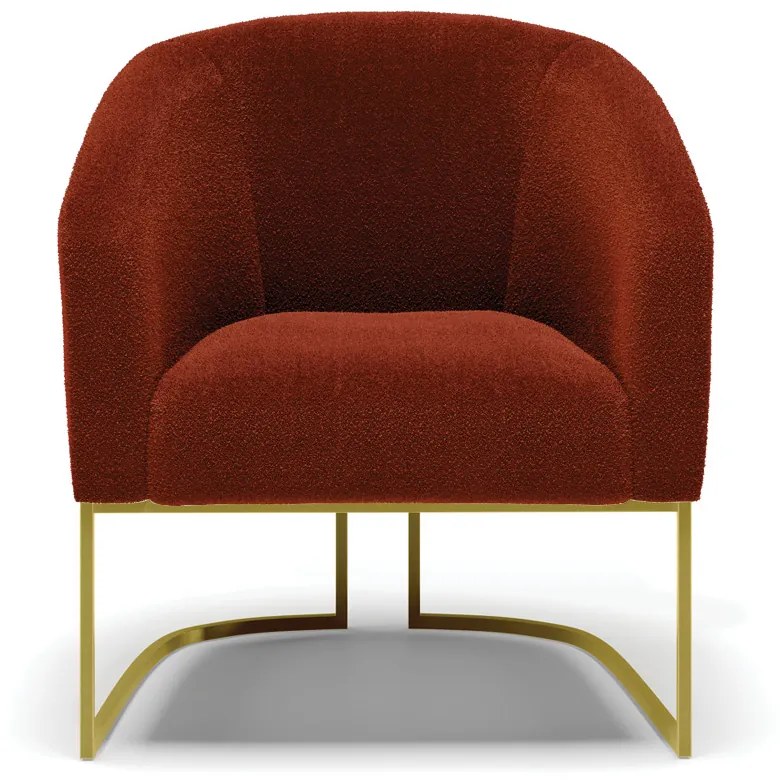 Poltrona Decorativa Industrial Dourado kit 2 Stella Bouclê Terra D03 - D'Rossi