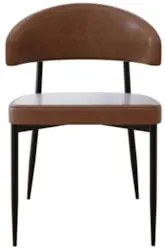 Cadeira de Jantar Estofada Kit 4 Chloe M25 Sintético Marrom - Mpozenat