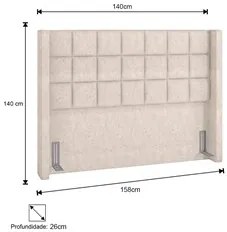 Cabeceira Cama Box Casal 140cm Pisa P02 Linho Cru - Mpozenato