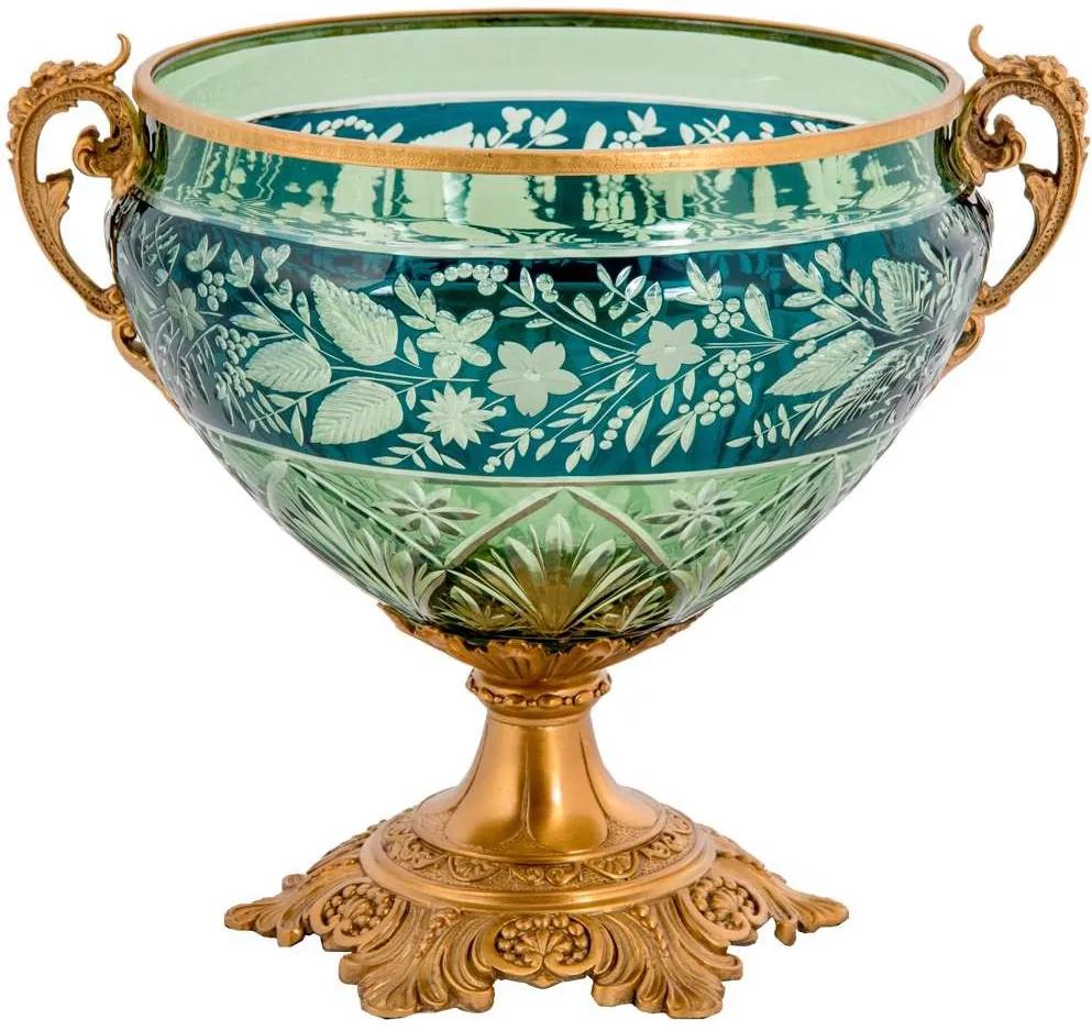 Vaso de Cristal e Bronze Green I