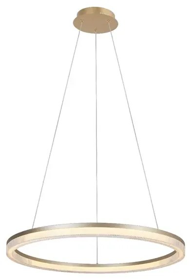 Pendente Led Aluminio Dourado 45w 3000k Anelo