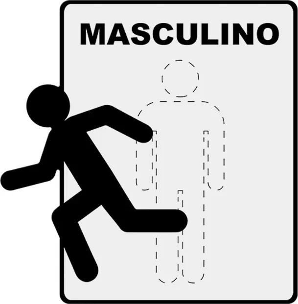 Placa de Metal Sinalização Toilette Masculino