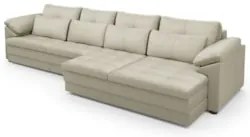 Sofá Retrátil 4 Lugares Para Sala 339cm Dijon Couro Creme S07 - Mpozen