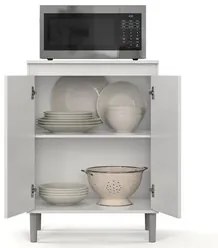 Balcão de Cozinha com Tampo 2 Portas 61cm Italy Branco - EJ Móveis