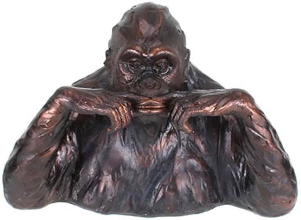 Escultura Udecor Gorila Surdo Marrom