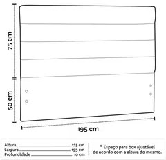 Cabeceira Cama Box Casal King 195cm Greta Corano Bege e 2 Mesas de Cab